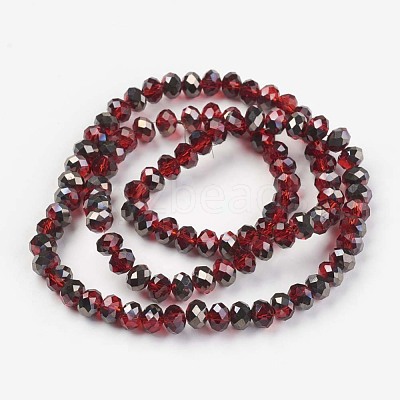Electroplate Transparent Glass Beads Strands EGLA-A034-T4mm-P06-1