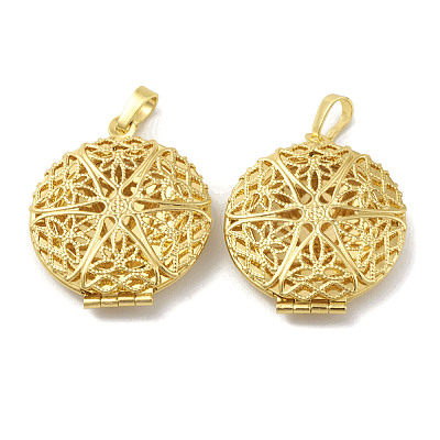 Rack Plating Brass Locket Pendants KK-G452-09G-1