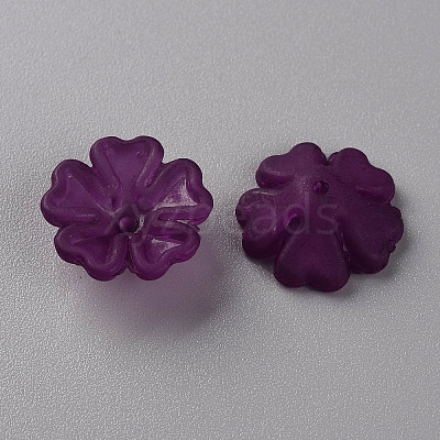 Transparent Frosted Acrylic Bead Caps X-MACR-S371-04A-743-1