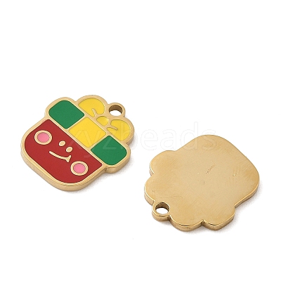 Christmas 304 Stainless Steel Enamel Pendants STAS-Z093-08O-G-1