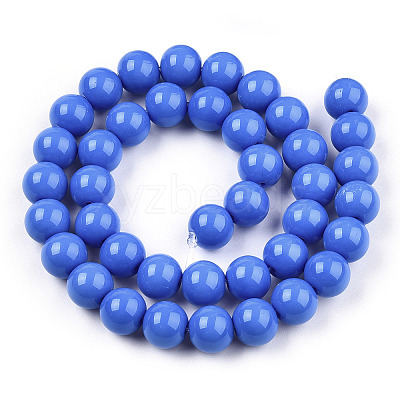 Opaque Solid Color Glass Beads Strands GLAA-T032-P10mm-11-1