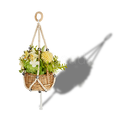 Wooden Plant Rack AJEW-WH20816-032C-1
