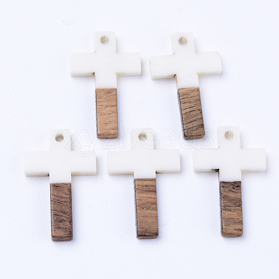Resin & Walnut Wood Pendants X-RESI-N025-012A-B05-1