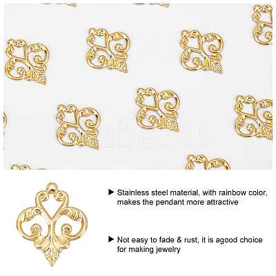100Pcs 201 Stainless Steel Filigree Joiners Links STAS-DC0011-55-1