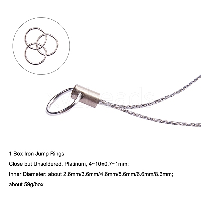 1 Box Iron Open Jump Rings IFIN-X0005-P-B-1