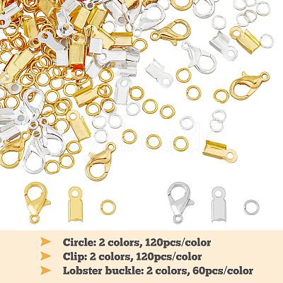 120Pcs 2 Color Zinc Alloy Lobster Claw Clasps DIY-HY0001-37-1
