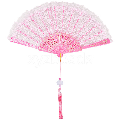 Plastic & Cloth Folding Fans AJEW-WH20020-161B-1