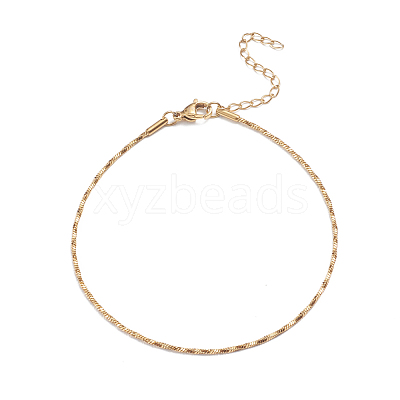 304 Stainless Steel Snake Chain Anklets X-AJEW-G024-07G-1