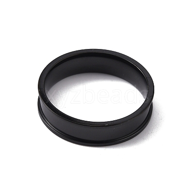 201 Stainless Steel Grooved Finger Ring Settings STAS-WH0027-27F-EB-1