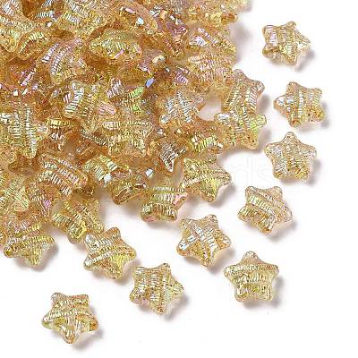 UV Plating Transparent Acrylic Beads OACR-G051-01C-1
