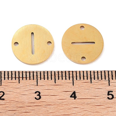 PVD Vacuum Plating 201 Stainless Steel Hollow Flat Round Links FIND-R149-03I-G-1