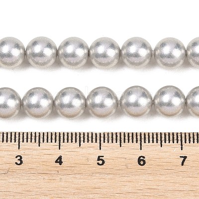 Frosted Glass Pearl Beads Strands GLAA-A044-08A-09-1