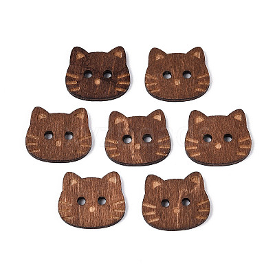 Cat Shape Wood Buttons BUTT-T013-11A-1