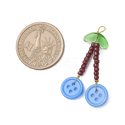 4Pcs Acrylic Sewing Buttons Pendants PALLOY-JF04201-1