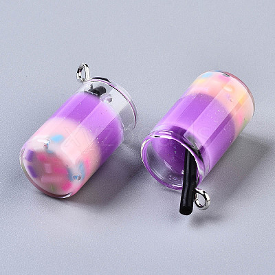 Epoxy Resin and Polymer Clay Pendant GLAA-S181-15C-1
