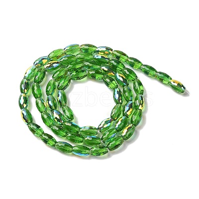AB Color Plated Transparent Electroplate Beads Strands EGLA-H104-05E-1