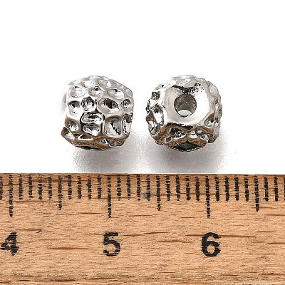 Brass Micro Pave Cubic Zirconia Beads KK-M318-39P-02-1