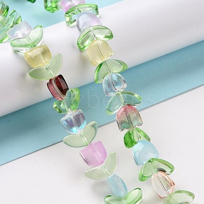 Transparent Glass Beads Strands LAMP-H061-02B-1
