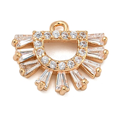 Brass Micro Pave Clear Cubic Zirconia Pendants ZIRC-U003-01G-07-1