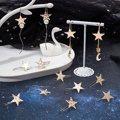 20Pcs Brass Star Earring Hooks KK-BBC0004-88-1