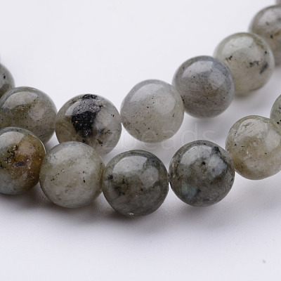 Natural Labradorite Bead Strands G-K152-03-8mm-1