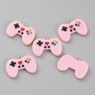 10Pcs Opaque Resin Pendants RESI-WH0035-46F-1