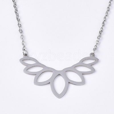 Non-Tarnish 201 Stainless Steel Pendant Necklaces NJEW-T009-JN063-1-40-1