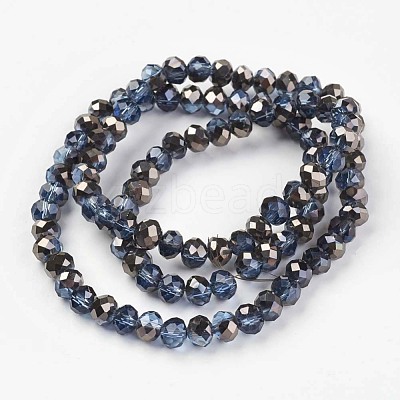 Electroplate Transparent Glass Beads Strands EGLA-A034-T4mm-P11-1