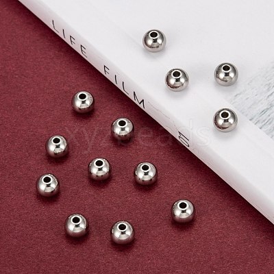 Tarnish Resistant Stainless Steel Beads X-STAS-R033-6mm-1