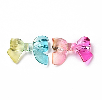 Two Tone Transparent Acrylic Beads X-OACR-P011-01A-1