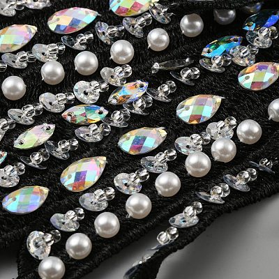 Hand Sewing Multi-Layer Flower Costume Shoulder Appliques PATC-WH0009-07B-1