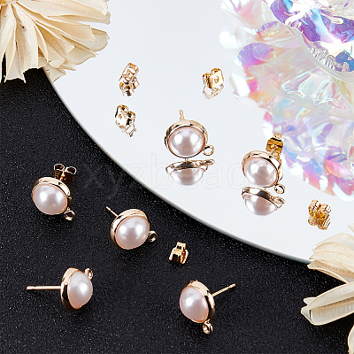 20Pcs Brass Stud Earring Findings KK-BBC0002-38-1