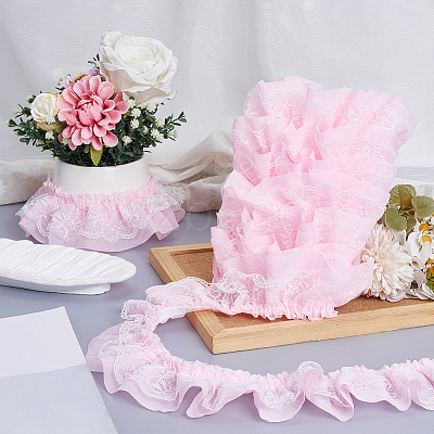 10 Yards Polyester Lace Ribbon OCOR-GF0006-25C-1