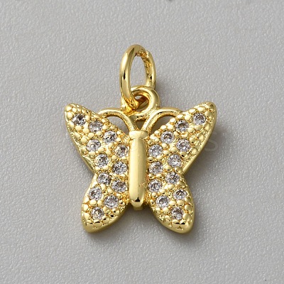 Brass Micro Pave Cubic Zirconia Charms LS-KK-WH20001-13A-1
