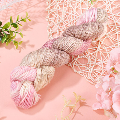 1 Skein 80% Wool 20% Acrylic Fiber Rainbow Segment Dyed Yarn OCOR-TA0003-02A-1
