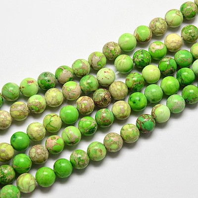 Natural Imperial Jasper Beads Strands G-I122-8mm-M-1