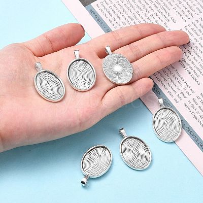 Alloy Pendant Cabochon Settings X-PALLOY-E436-88AS-1