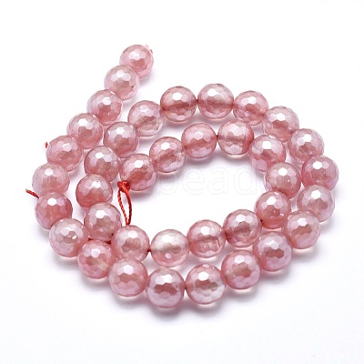 Electroplated Cherry Quartz Glass Beads Strands X-G-O164-04-10mm-1