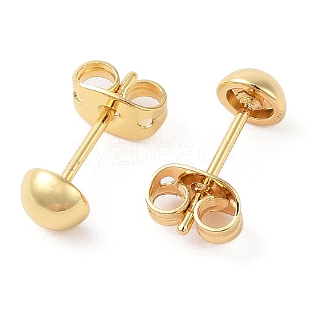 Rack Plating Brass Stud Earrings for Women EJEW-G394-18A-G-1