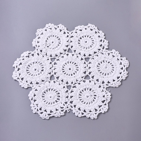 Woven Crochet Coasters Table Mats DIY-WH0157-19-1