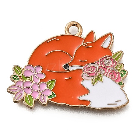 Animal Flower Alloy Enamel Pendants ENAM-Q508-01D-1