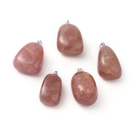 Natural Strawberry Quartz Pendants G-k302-B17-1