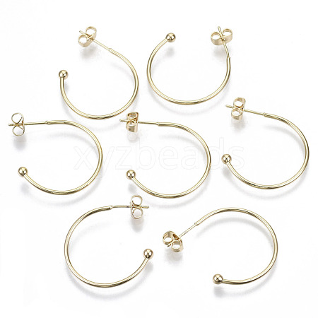 Brass Half Hoop Earrings KK-R112-041B-NF-1