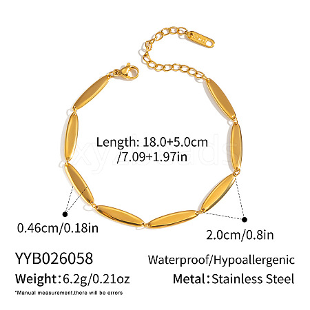 304 Stainless Steel Link Chain Bracelets for Women WG6913A-02-1