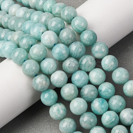 Natural Amazonite Beads Strands G-K068-03-8mmA-1