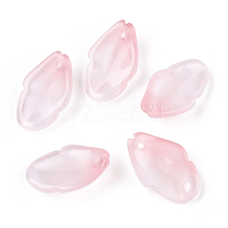 Baking Painted Transparent Glass Petal Beads DGLA-N004-15-1