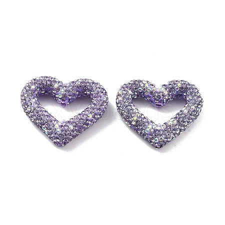 Heart Shape Polymer Clay Rhinestone Beads CLAY-NH0001-09B-08-1