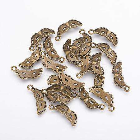 Carnival Decorations Tibetan Style Alloy Masquerade Mask Pendants PALLOY-2392-AB-FF-1