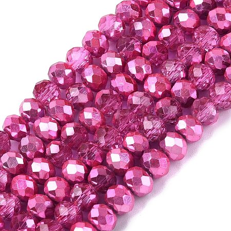 Transparent Electroplate Glass Beads Strands LS-EGLA-Q131-01A-08-1
