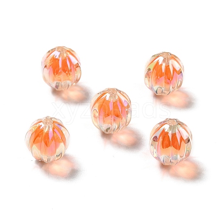 Two Tone UV Plating Rainbow Iridescent Acrylic Beads TACR-D010-05I-1